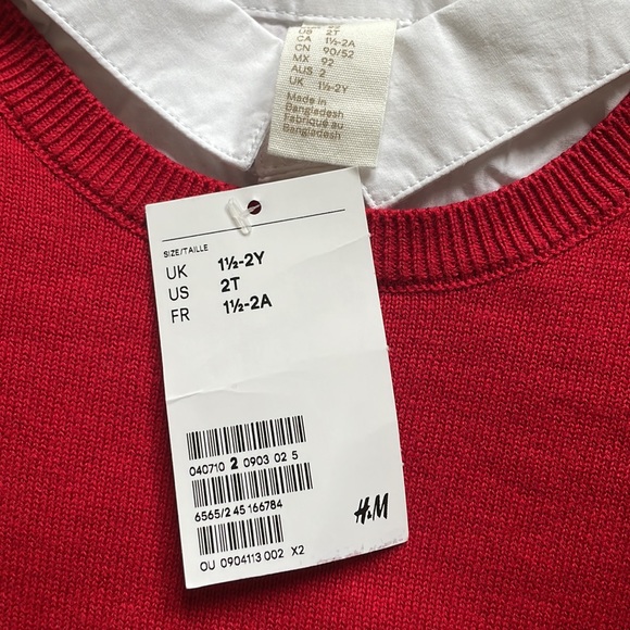 3 for $25❗️Boy’s Red Sweater with Faux Collar. Size 1.5-2Y. - Picture 5 of 6